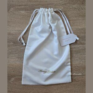 Honey Birdette Large White Satin Drawstring Dust Bag Travel Storage New With Tag